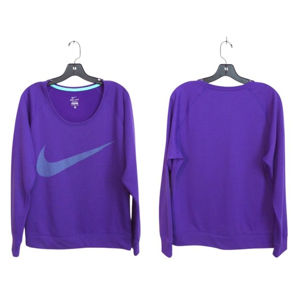 Nike | Dri-Fit Crew Neck Purple Sweatshirt (NWOT) - Picture 3 of 5
